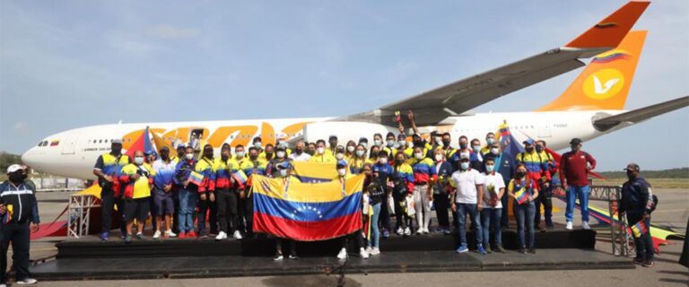 La delegación olímpica arribó a Venezuela