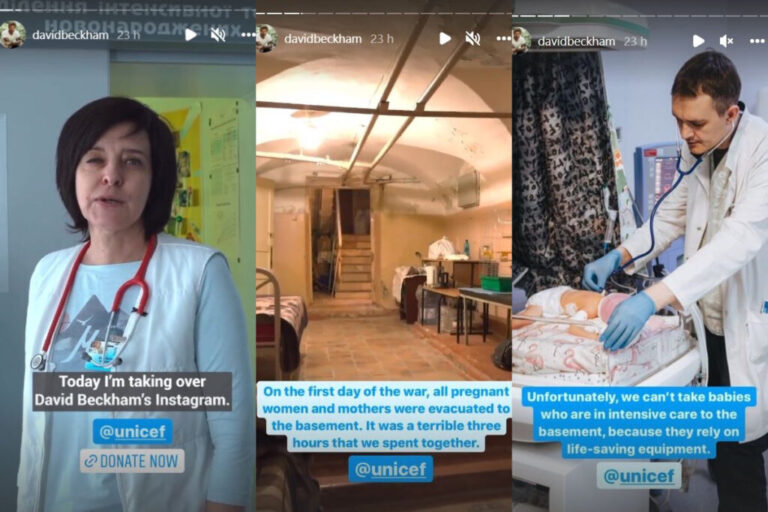 Efectos de la invasión rusa: David Beckham cede cuenta Instagram a la directora de un hospital de neonatos en Ucrania